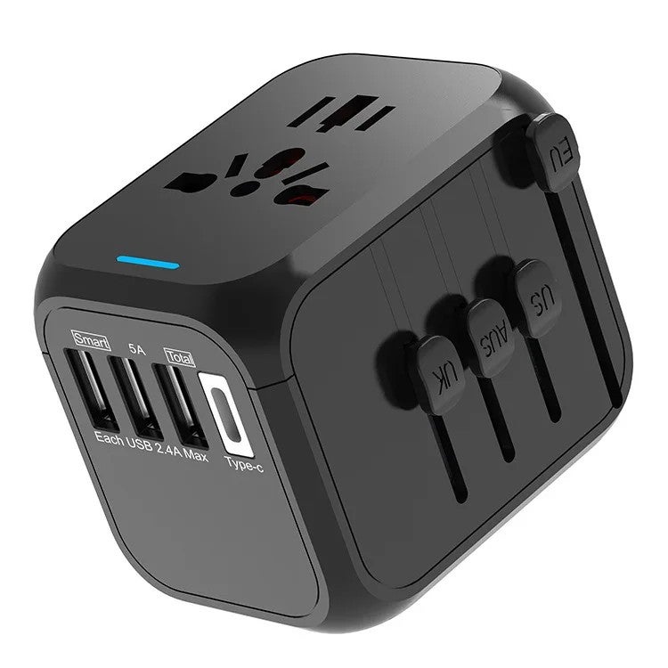 Bluejw Universal Travel Adapter, 2 USB & 2 USB-C Port Smart Socket Charger, UK US AU EU Plug, Portable Automobile Chargers Compatible - Image 1